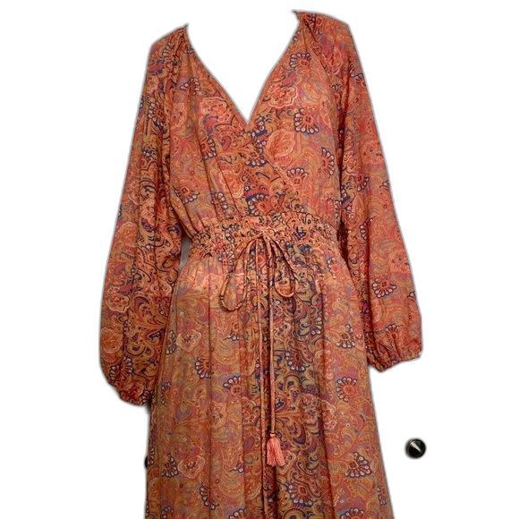 BOEMO Revolve Women's Bohemian Paisley Maxi Dress Sz M EUC - Picture 2 of 12